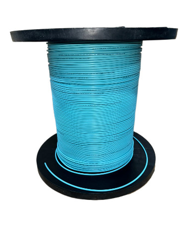 6 Strand Indoor Riser OM3 50um Corning Glass Fiber Optic Cable- 500ft - Aqua
