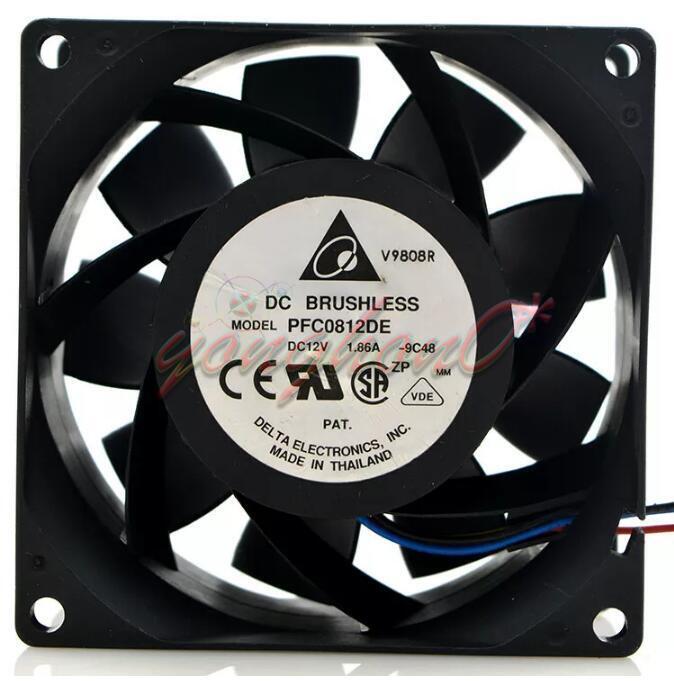One for Delta PFC0812DE Strong wind cooling fan DC12V 3.30A 80*80*38MM 4pin