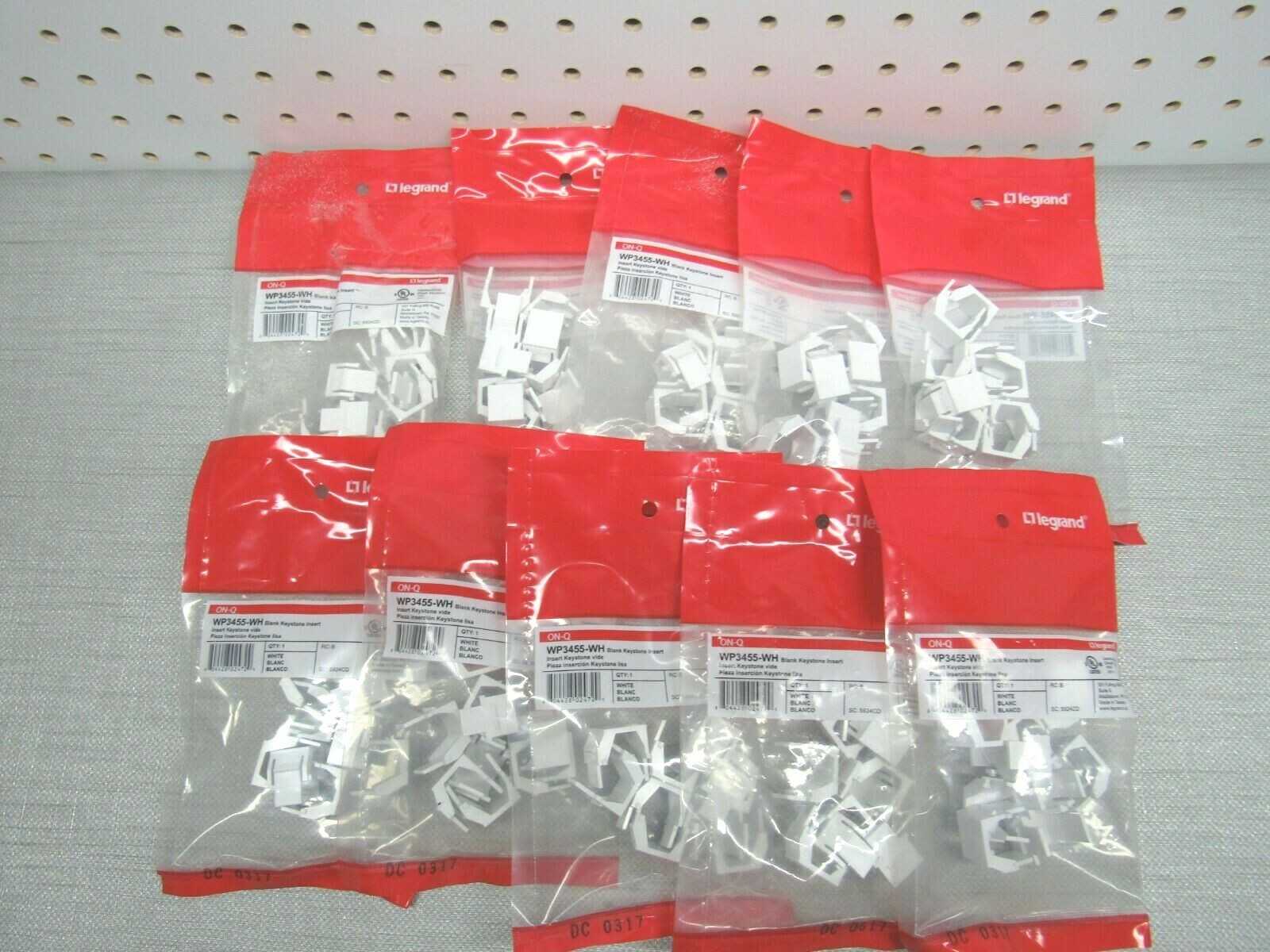 ON-Q Legrand WP3455-WH Blank Keystone Modular Insert Lot of 10 