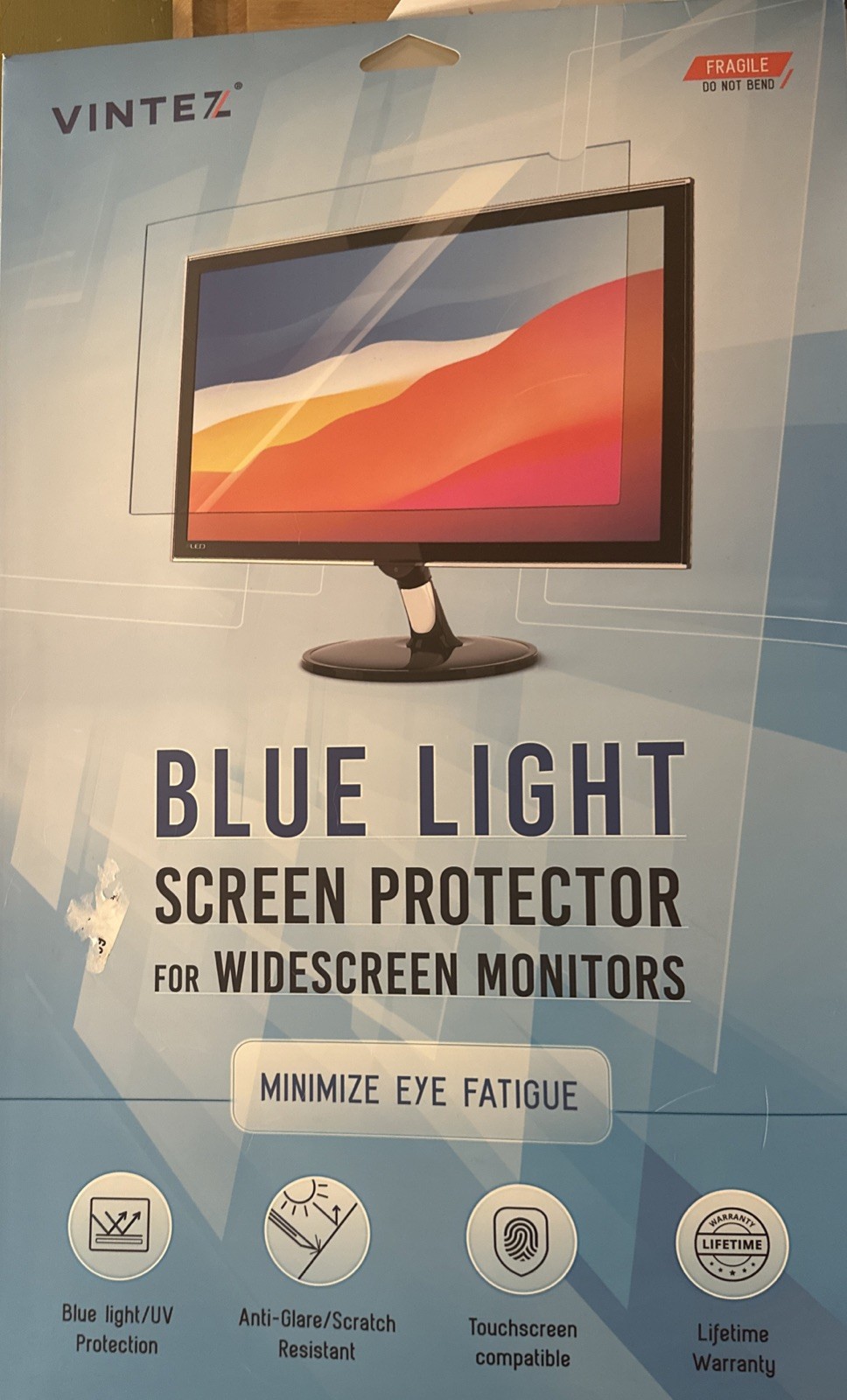 VINTEZ Blue Light Blocking Screen Protector 24" Hanging Anti-UV 21.2" x 12.6"