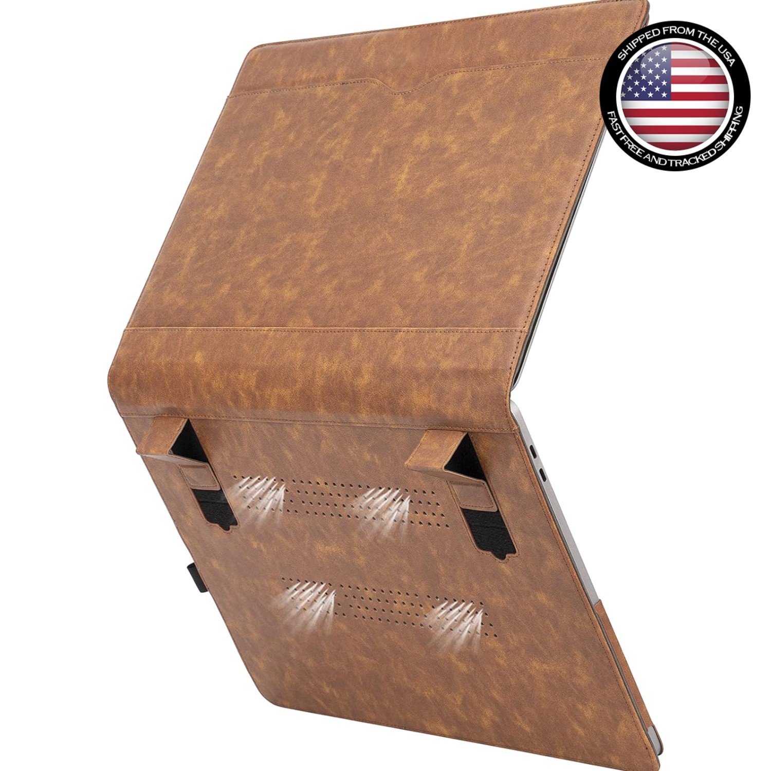Elegant Leather Laptop Case for MacBook Pro 16 Inch - Anti-Slip & Shockproof