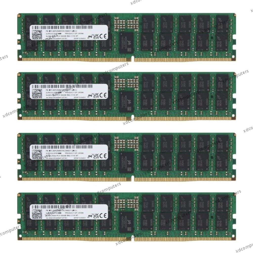 Micron（4x64GB）256GB 5600MHz DDR5 REG ECC RAM EC8 RDIMM MTC40F2046S1RC56BG1