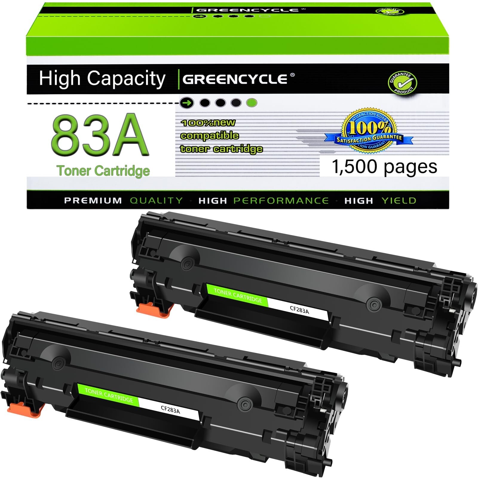 greencycle Compatible Toner Cartridge Replacement for HP 83A CF283A Work with...