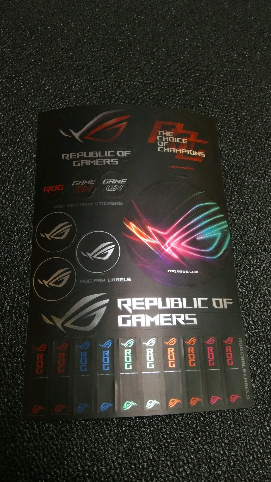 1 set Brand New Large genuine ASUS ROG Decals stickers Set. 21cm X 14cm