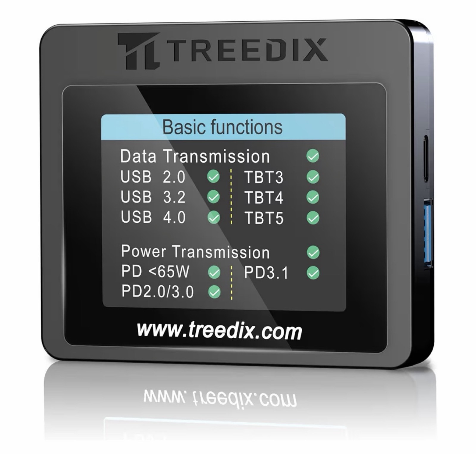 Treedix TRX5-0816 USB Cable Tester 2.4 Inch Screen eMarker PD 3.1 Checker