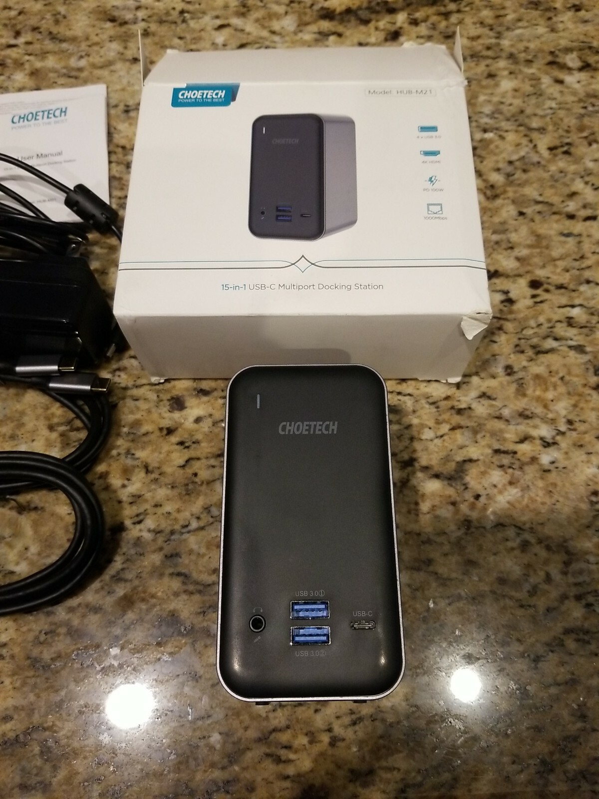 CHOETECH 15-in-1 USB-C Multiport Docking Station Model HUB-M21 