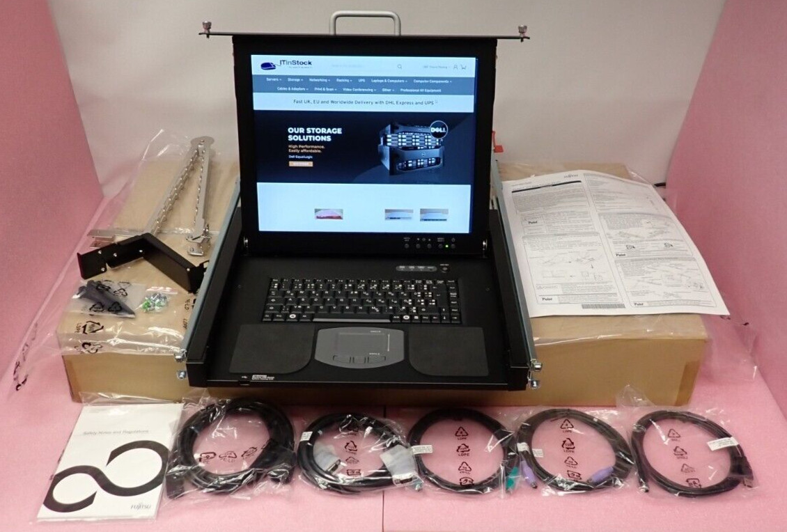 NEW Fujitsu Primergy RC25 GERMAN Rackmount Console KMM 17" TFT S26361-K1387-V100
