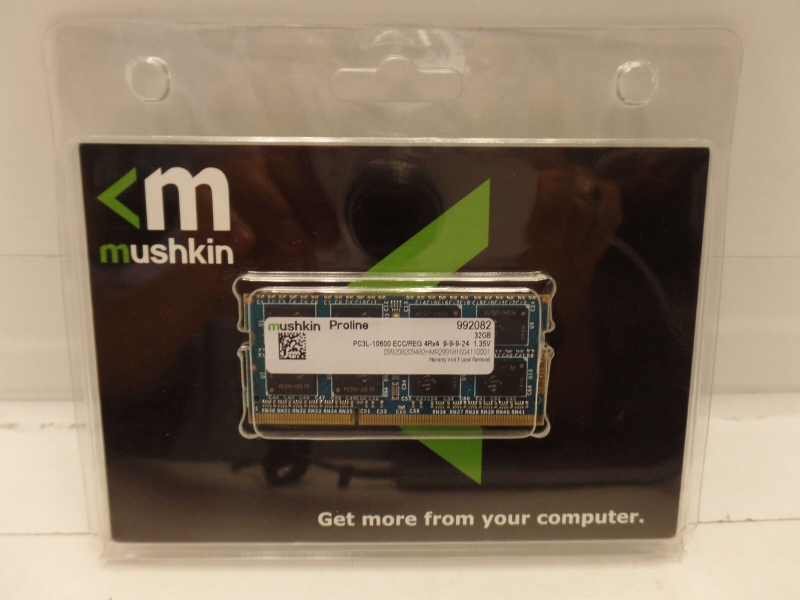 Mushkin Proline 992082 PC3L-10600 ECC/REG 4RX4 32GB 1x32GB 1.35V SODIMM Memory