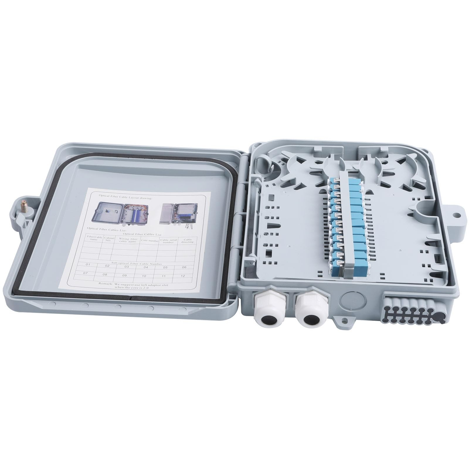 12 Core Fiber Distribution , ABS Plastic FTTH Fiber Distribution -12 Port Fib...