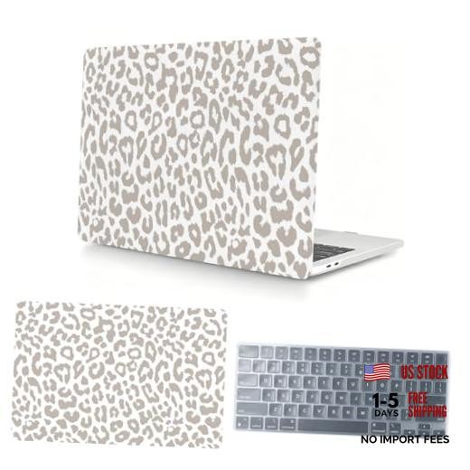 Compatible MacBook Neo Case 13 inch 2026 Model A3404 Light Gray Leopard Print