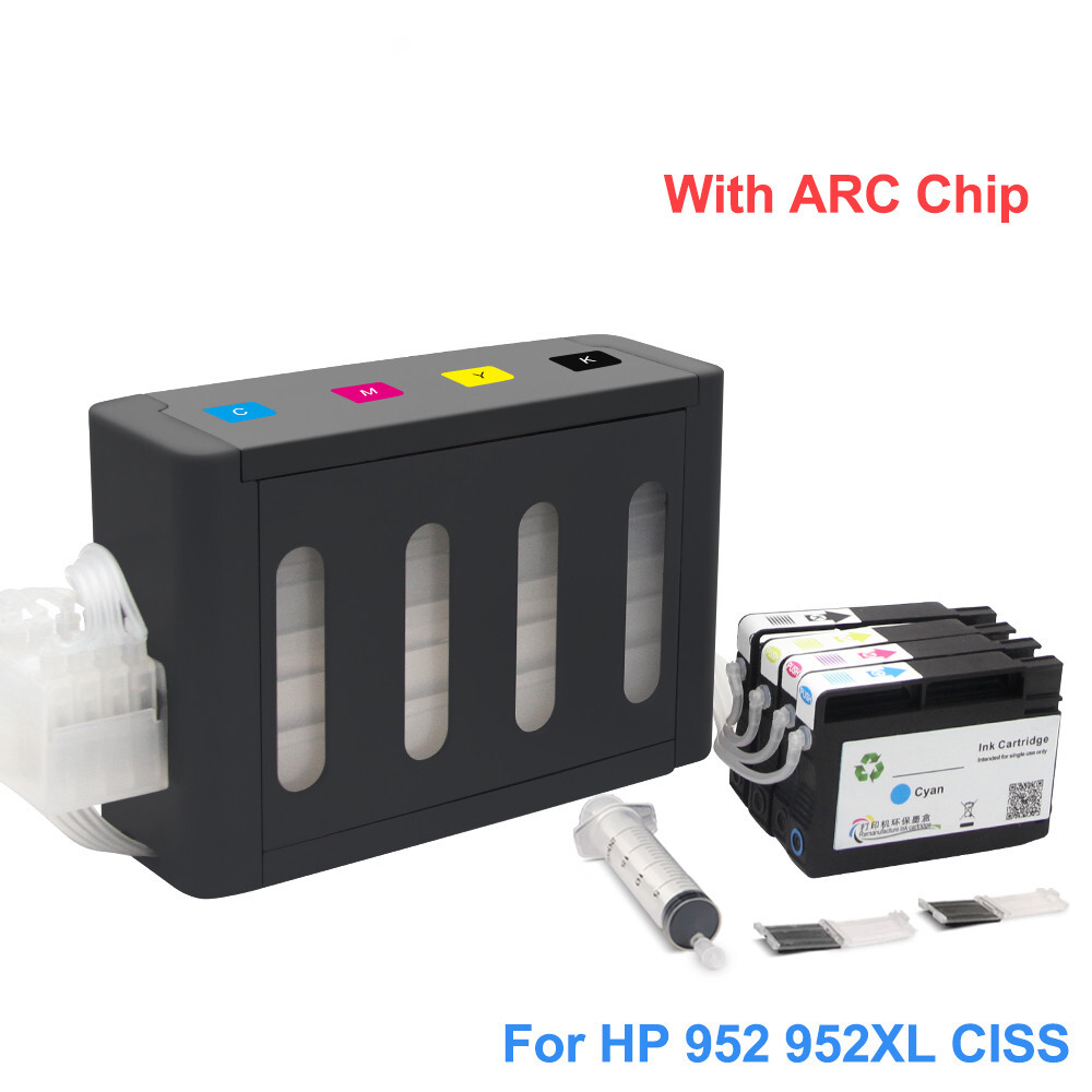 4PC 952XL CISS With ARC Chip For HP 7740 8210 8216 8702 8710 8715 8720 8725
