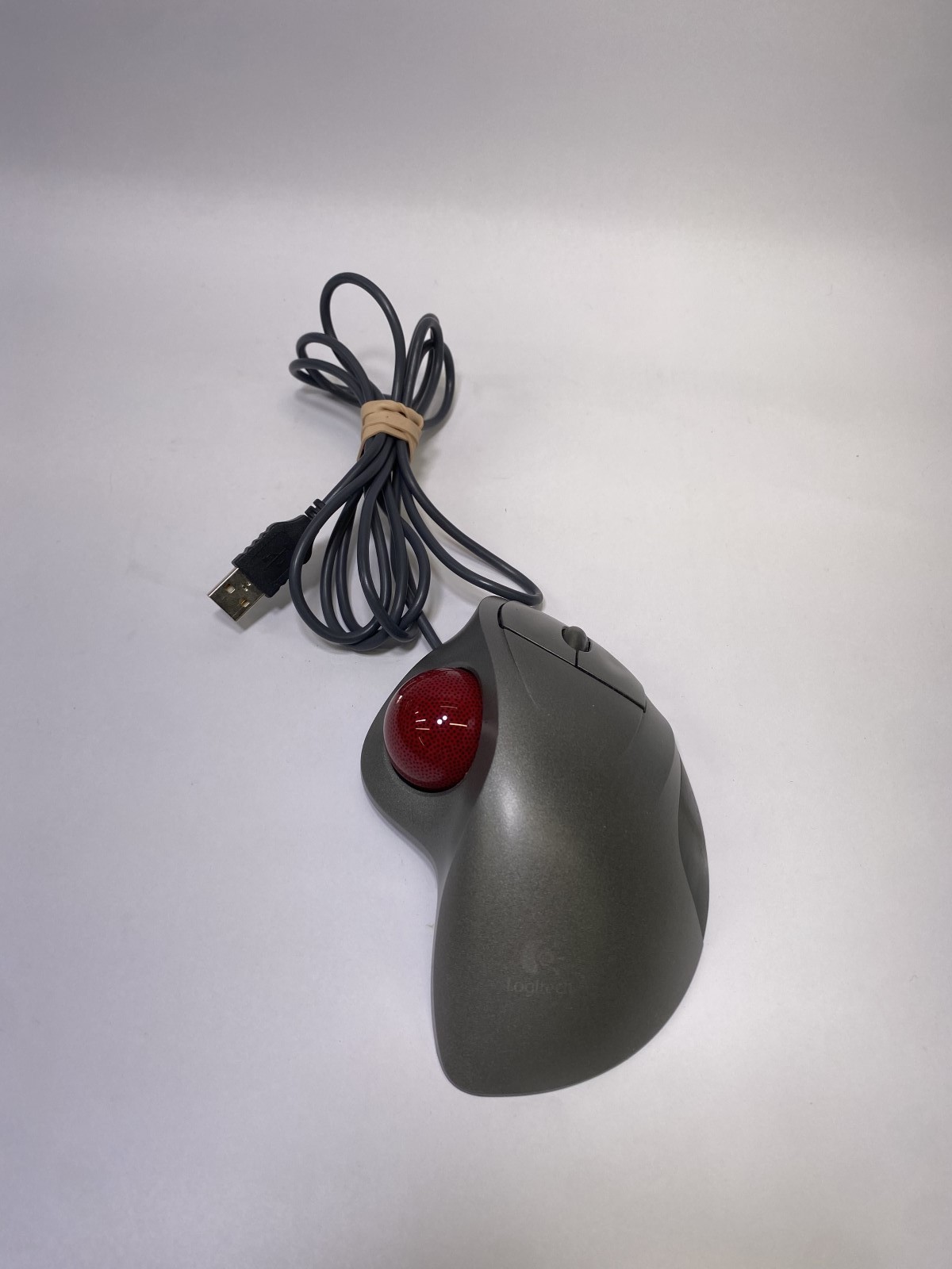 Logitech TrackMan Wheel T-BB18 USB Wired Optical Trackball Mouse Tested Working