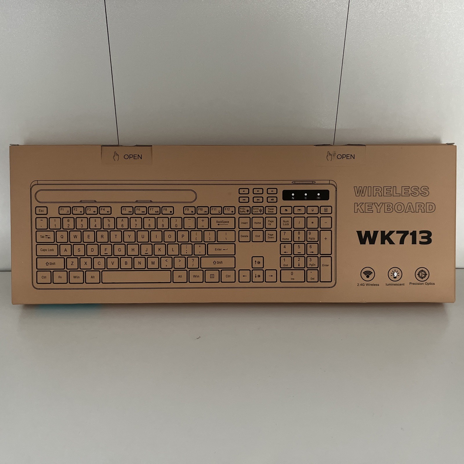 Soueto Wireless RGB Backlit Keyboard – Full-Size Rechargeable Keyboard (Black)