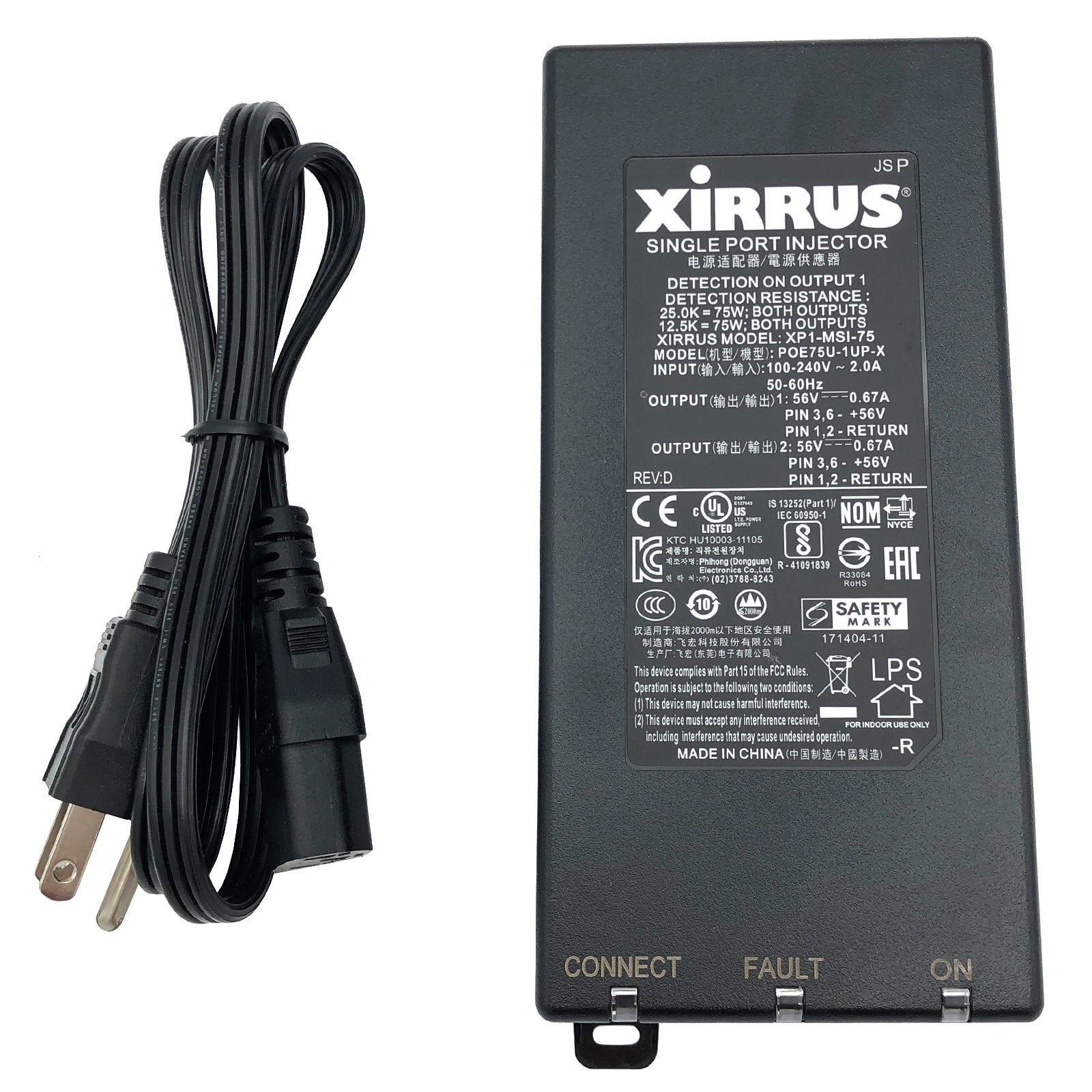Original Xirrus AC Power Adapter For Access Points XN4 XN8 XR-4000 OEM