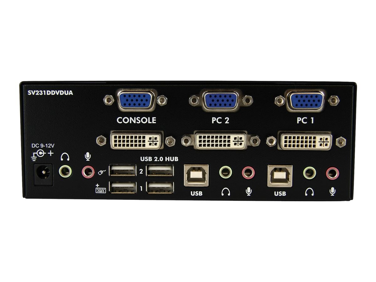 StarTechcom DVI VGA Dual Monitor KVM Switch Kvm Switch SV231DDVDUA