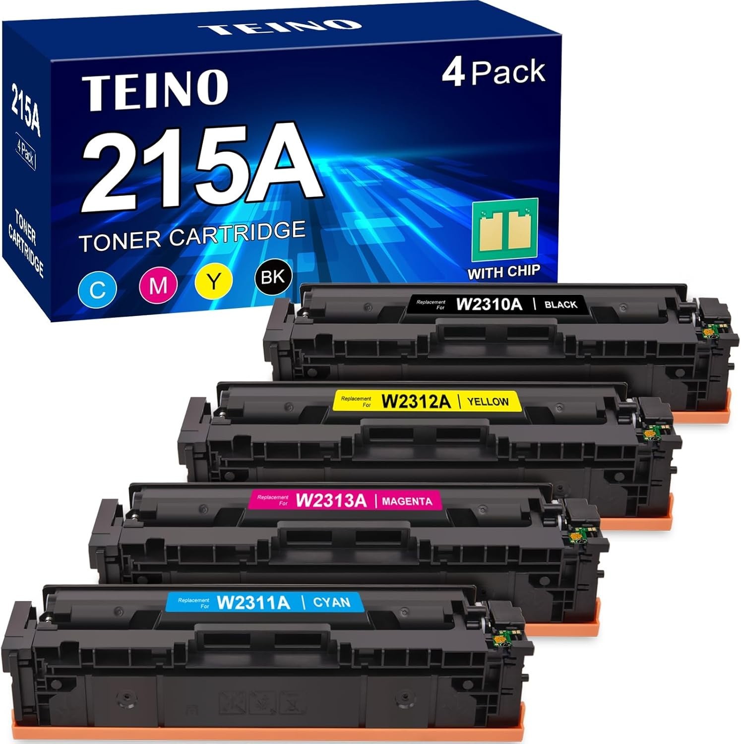215A Toner Cartridges 4 Pack (with Chip) For HP Color Pro MFP M182nw MFP M183fw
