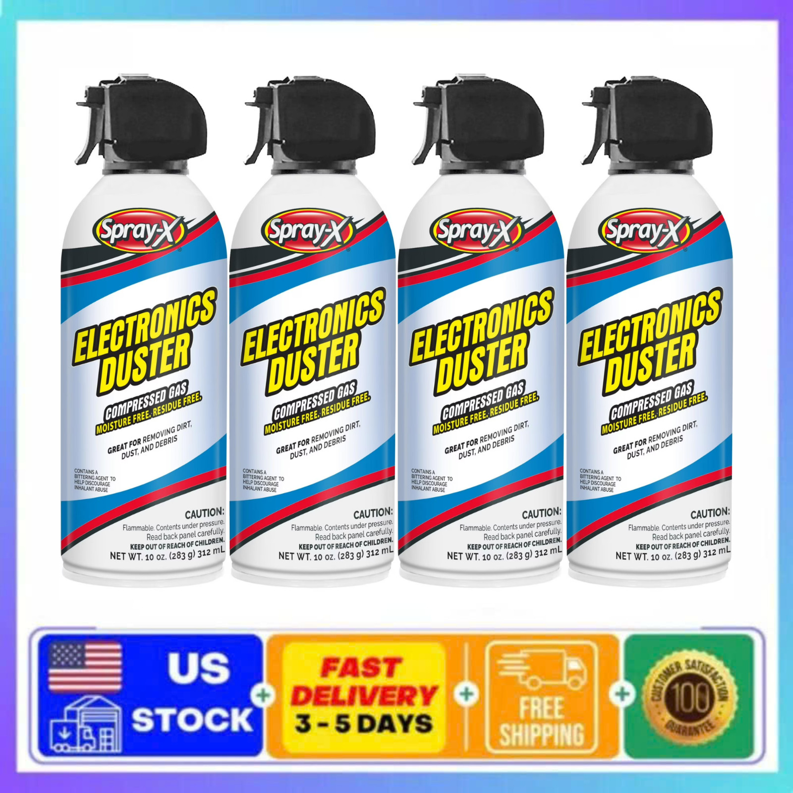 (4 Pack) Spray X Duster 10oz Compressed Air Gas Cleaner Wholesale Master Case