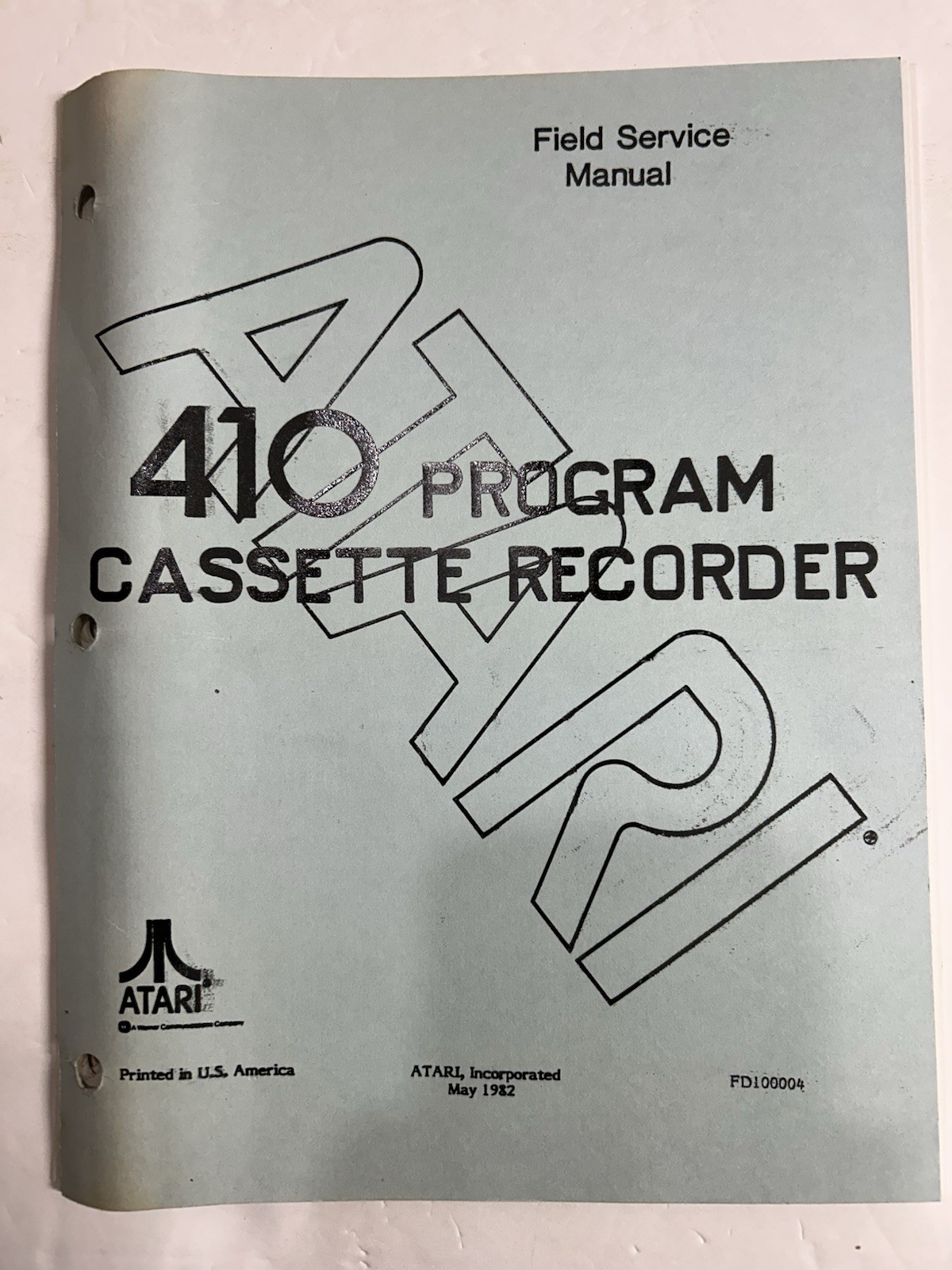 Atari 410 Program Cassette Recorder Field Service Manual