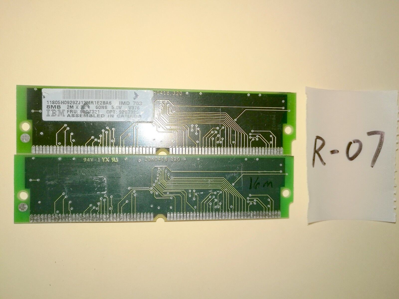 + IBM 8MB 2MX32 60NS 5.0V MEMORY RAM STICKS 92G7321 92G7320 @@@