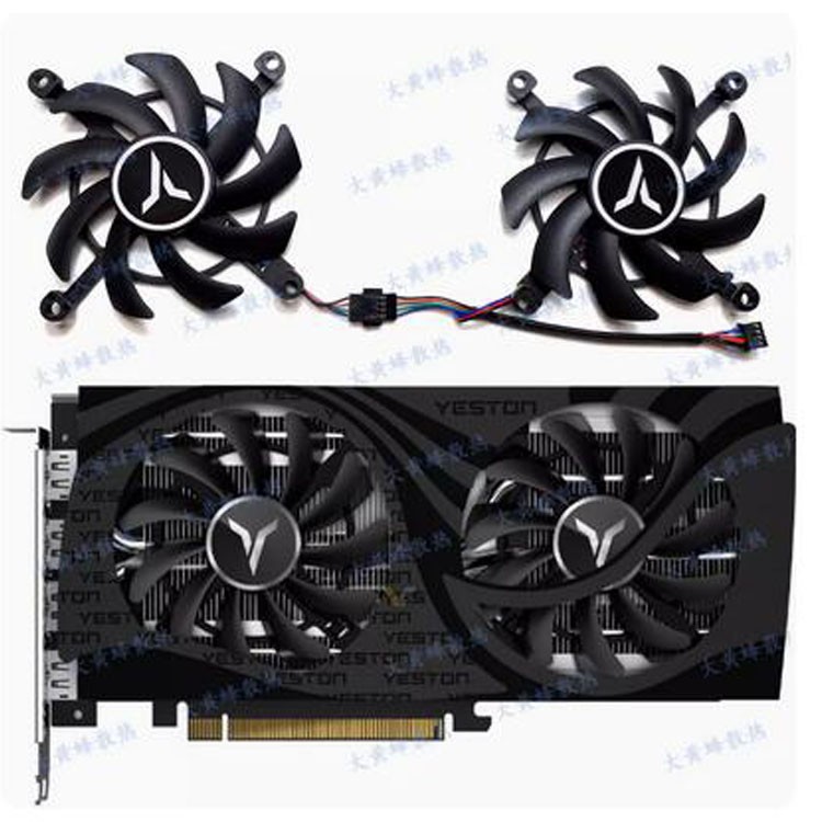 For YESTON RX6600XT RX6600 6500 8GB GAEA Earth God Graphics Card Cooling Fan