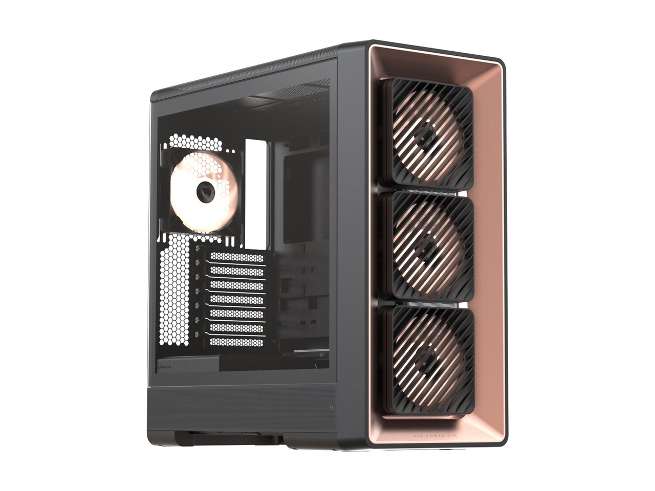 Formula V Line Air Power G10 Black Rose Gold Mid-Tower ATX PC Case, Adjustable