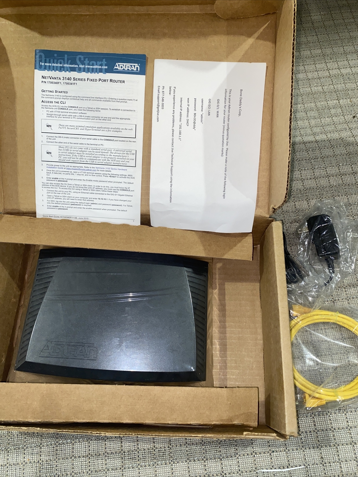 ADTRAN 1700340F1 NetVanta 3140 Ethernet Router 3-port Gigabit (New)