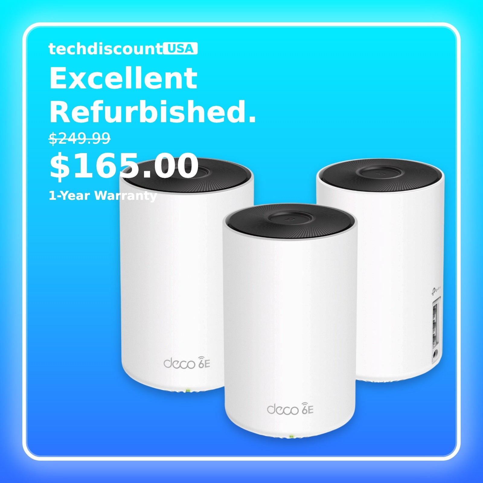 TP-Link Deco Tri-Band Mesh Wi-Fi 6E Router System AXE5300 | 3-pack Excellent