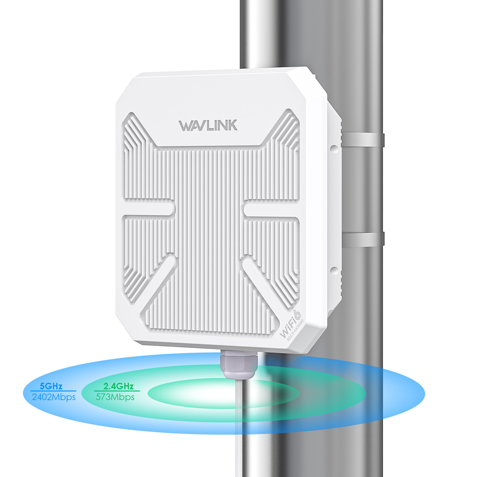 AX3000 Dual Band WiFi6 Outdoor Access Point IP67 PoE 3km Range Mesh Ready