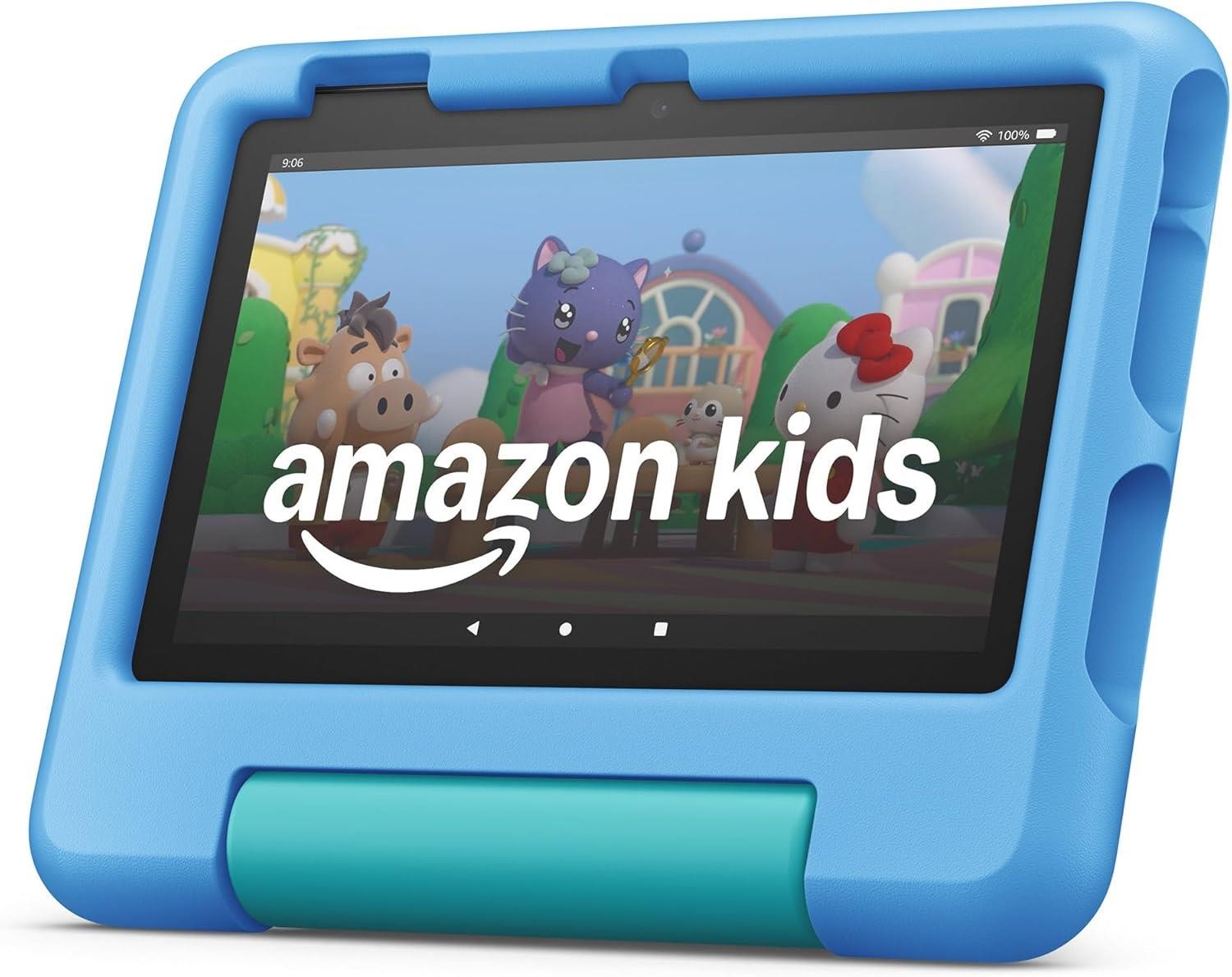 Amazon Fire 7 Kids Tablet Blue Case 7" BUNDLE  2GB RAM 16GB SSD Excellent