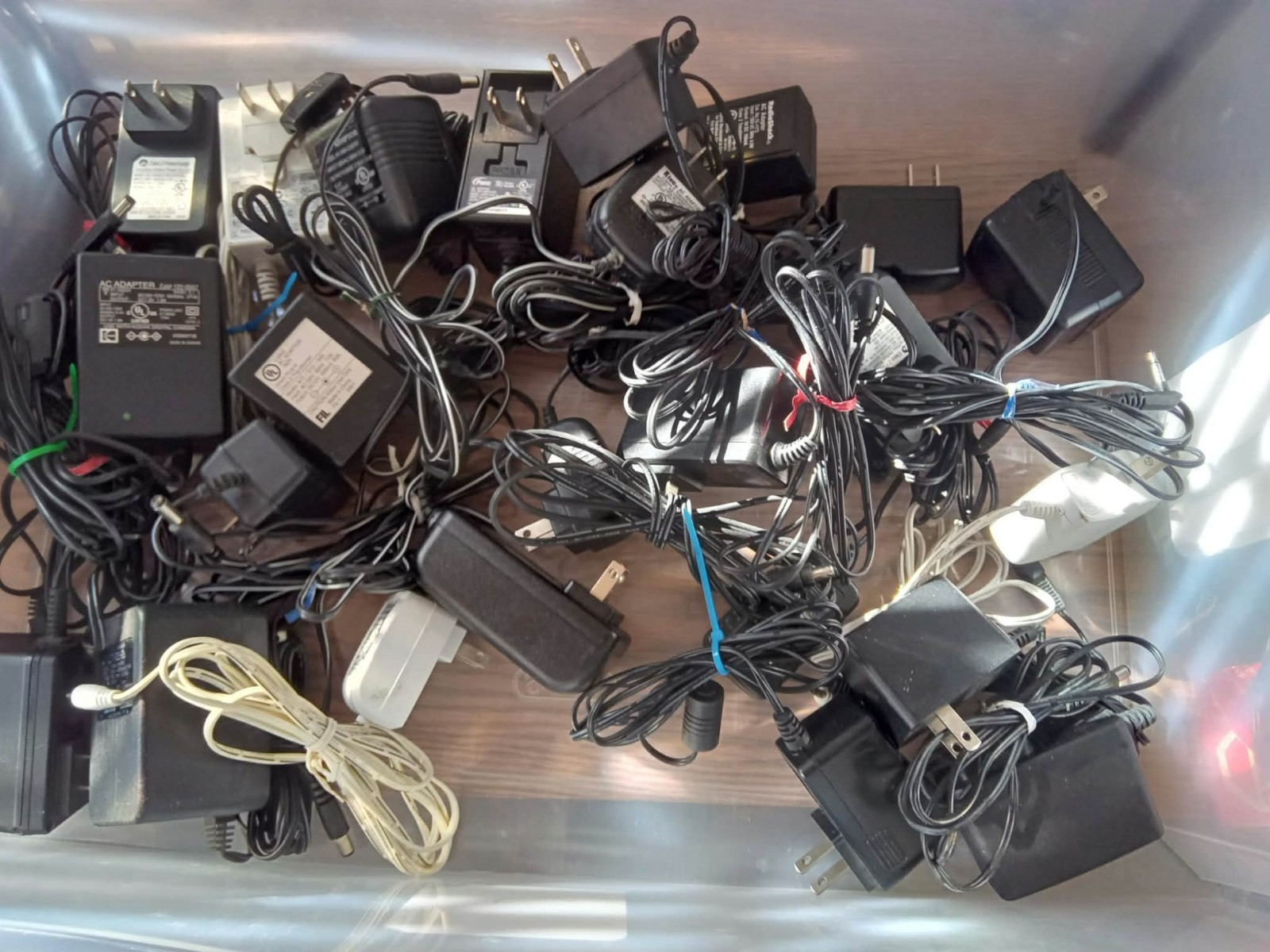 Huge Bulk Lot Of Mixed Power Cords AC/DC Adapters Cables & Electronics