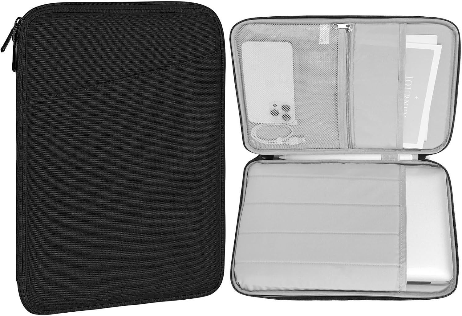 MoKo Black Laptop Sleeve Case for 13.3-14 Inch MacBook Air/Pro, Protective Bag