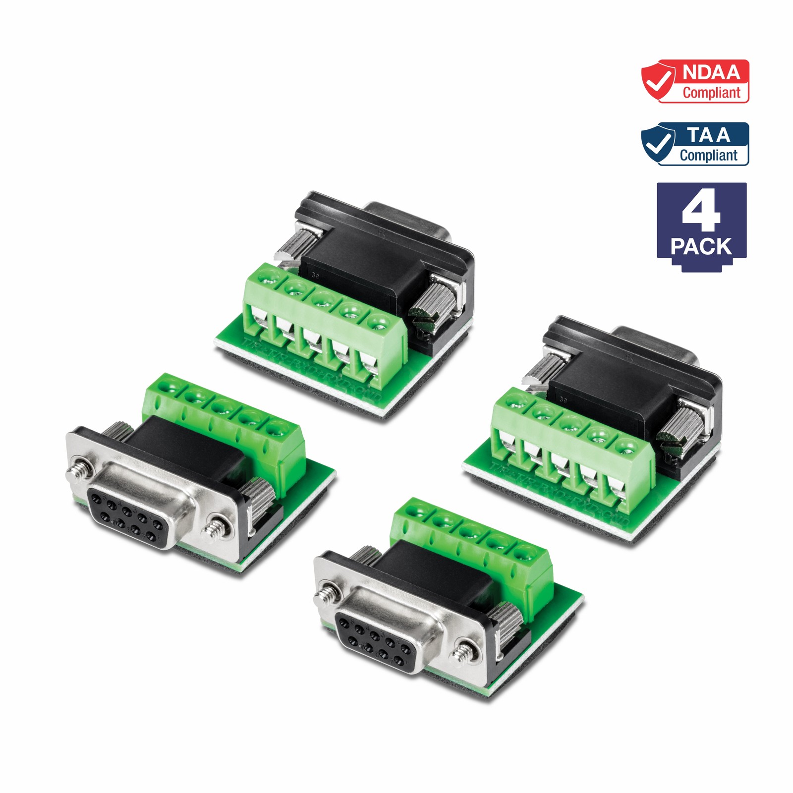 TRENDnet TI-S400, RS232 to RS422 RS485 Converter Adapter (4- Pack), Serial Port