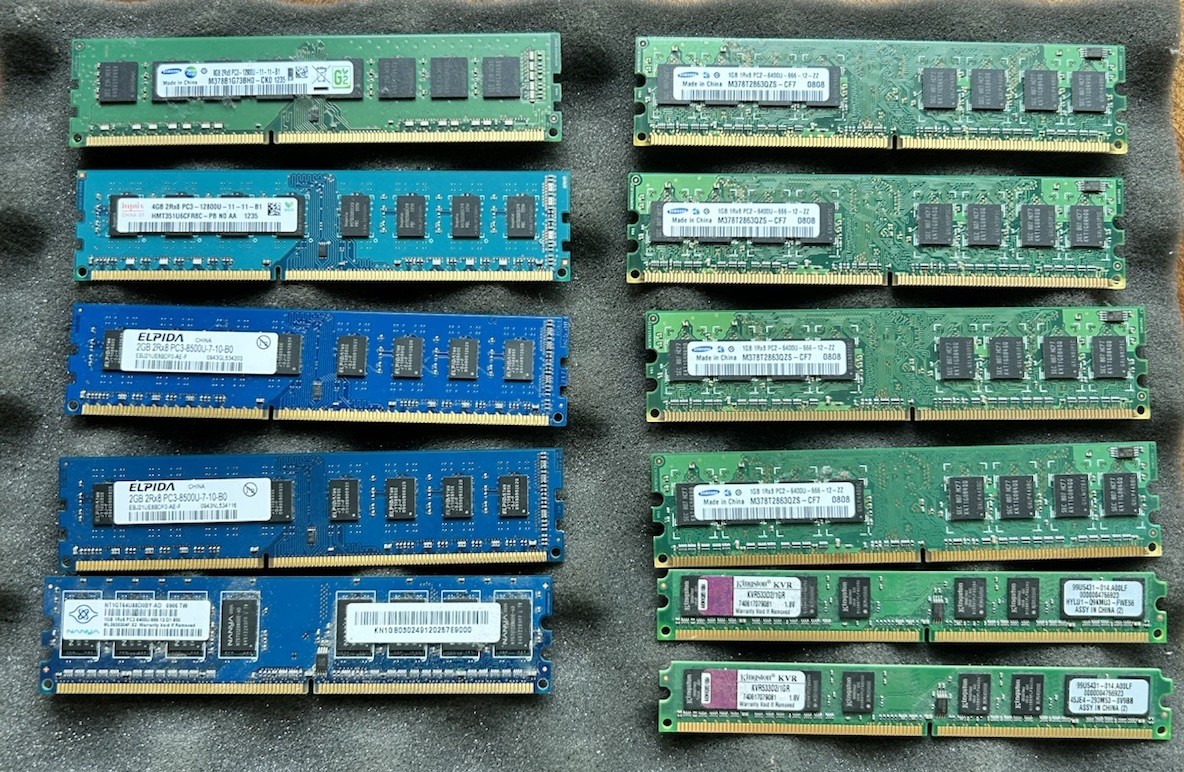 11x Desktop RAM Memory Lot DDR3 DDR2 DDR 8GB 4GB 2GB 1GB Samsung Hynix