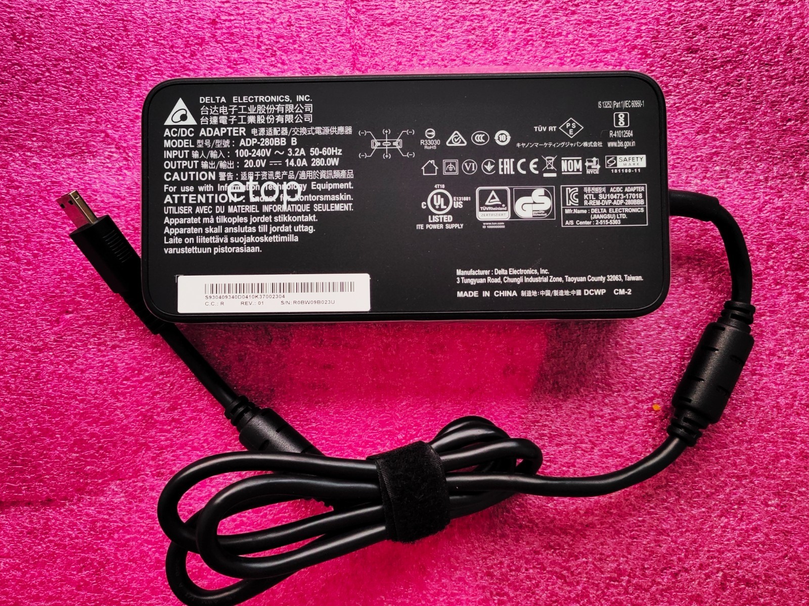 280W Delta 20V 14A ADP-280BB B For MSI Vector 17 HX A14VGG-219US Adapter OEM NEW