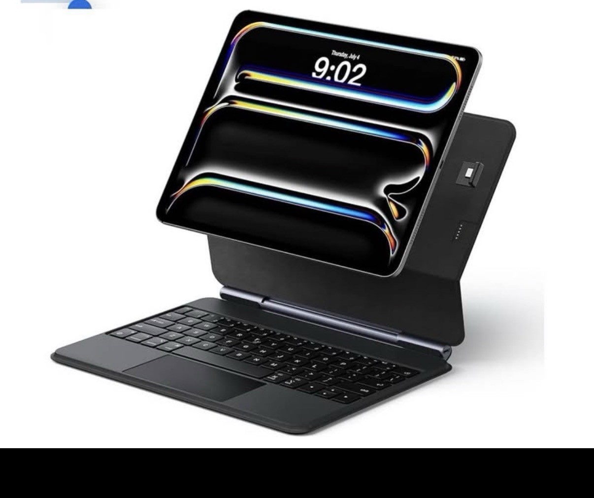Black Magnetic iPad Keyboard Case w/ Built-In Touchpad, English QWERTY
