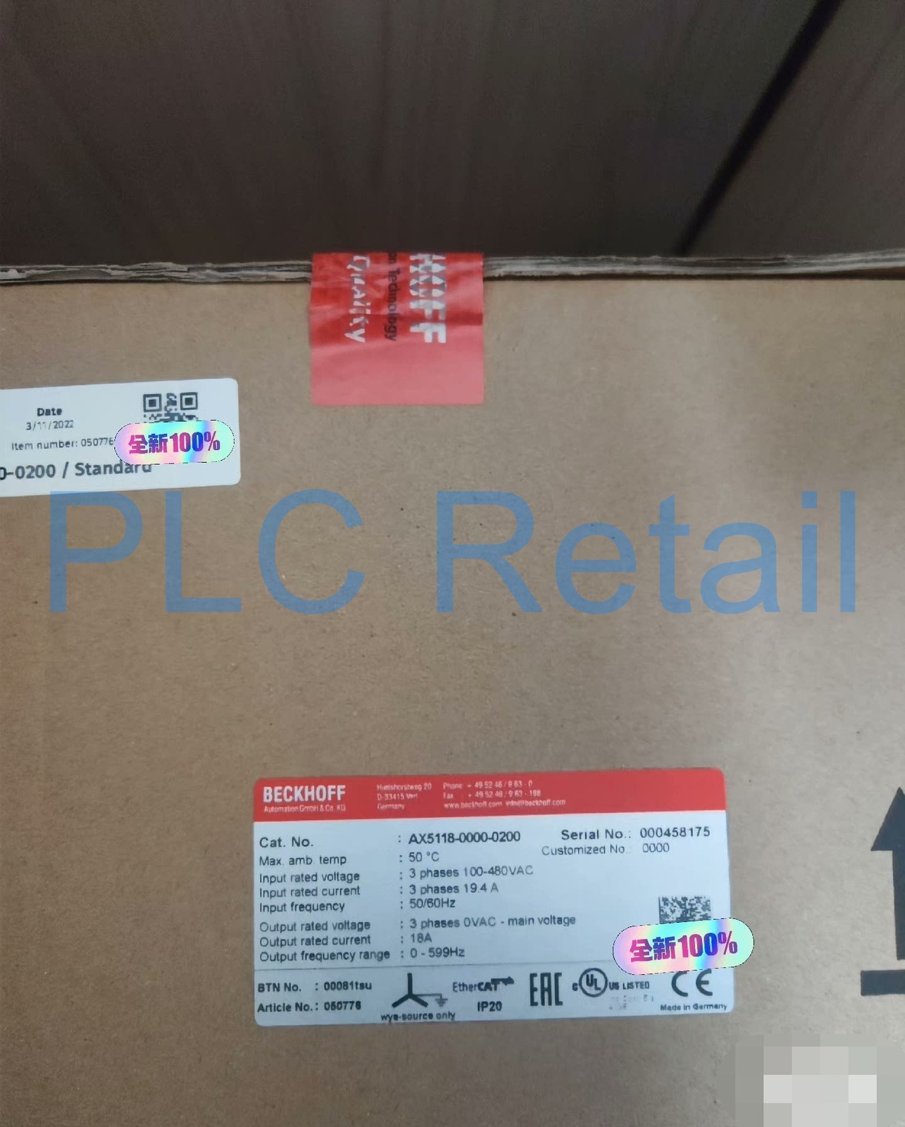 1PCS NEW BECKHOFF AX5118-0000-0200 Servo Driver DHL Fast delivery