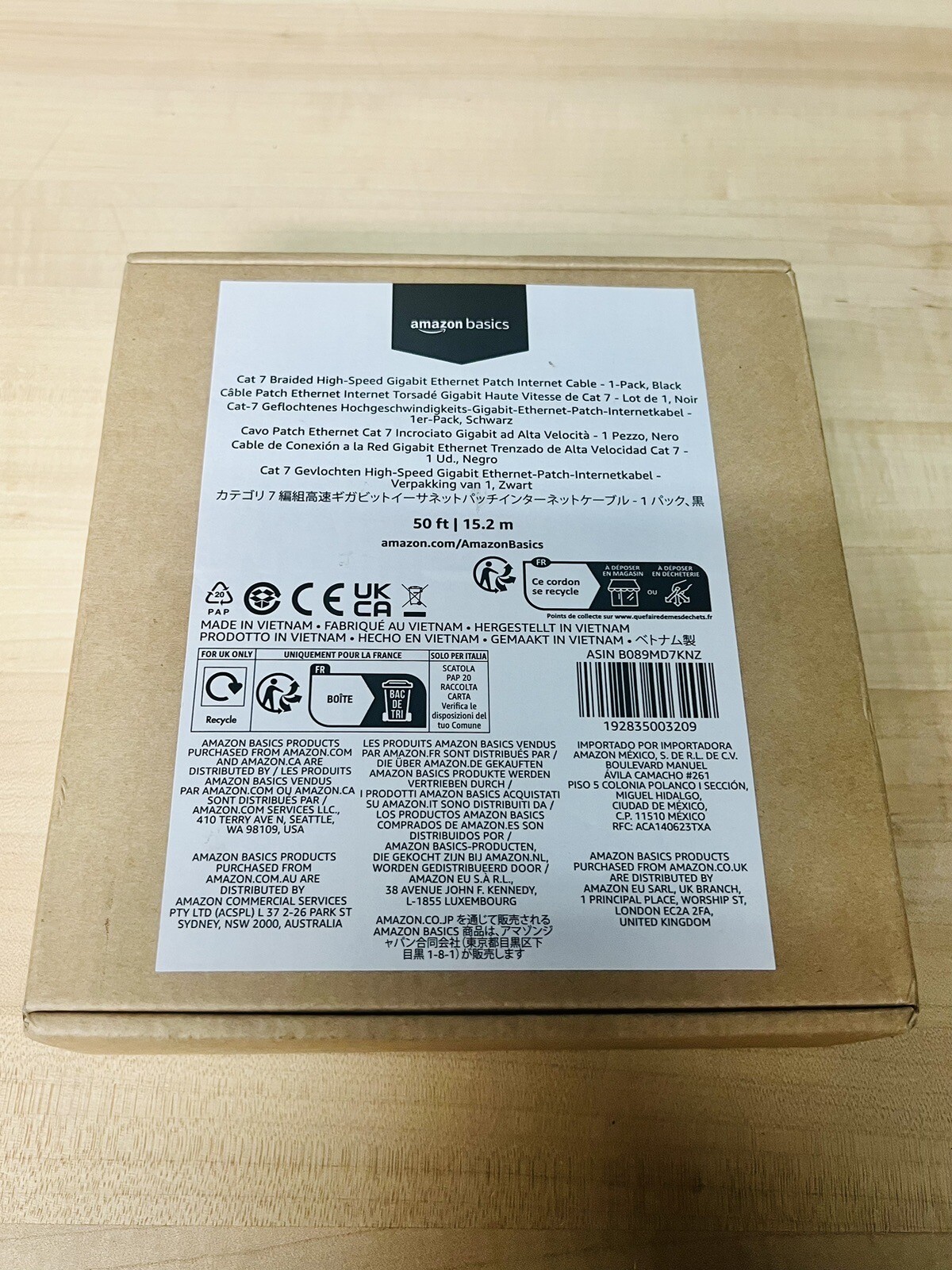 50 Ft Amazon Basics Braided RJ45 Cat-7 Gigabit Ethernet Patch Internet Cable