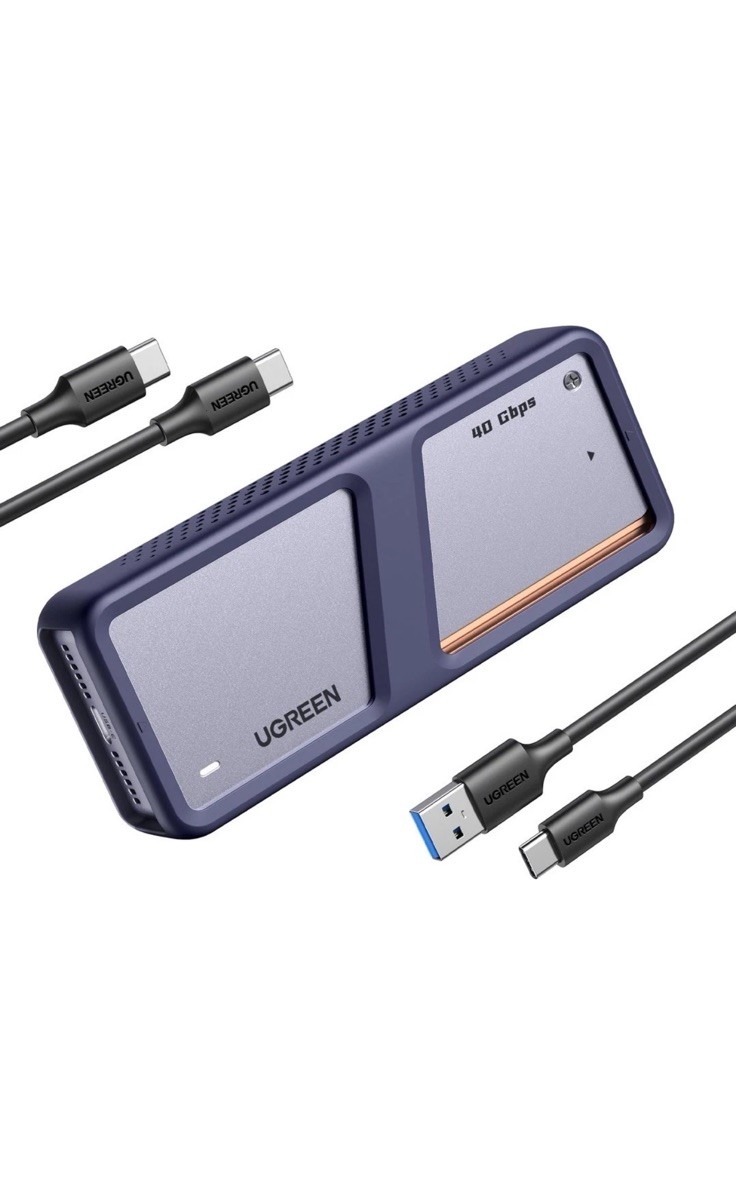 UGREEN 40Gbps M.2 NVMe SSD Enclosure, TB4 NVMe Enclosure with Cooling Fan
