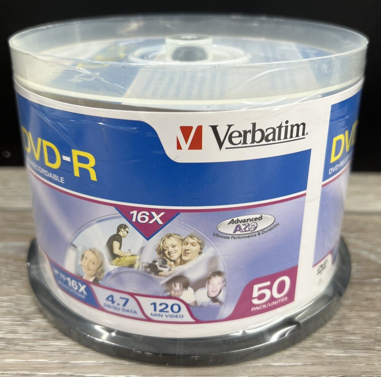 New Sealed VERBATIM DVD-R 16X 4.7GB Branded Logo 50 Pack Spindle