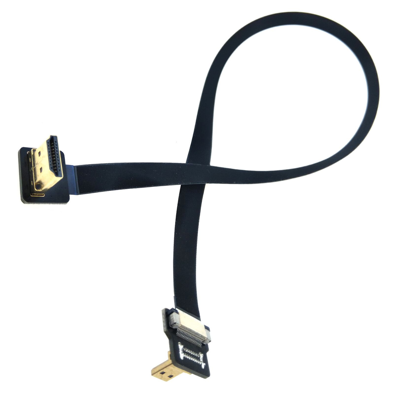 40cm Micro HDMI to HDMI Flat Ribbon Cable Right Angle 4K Drone FPV Gimbal Camera