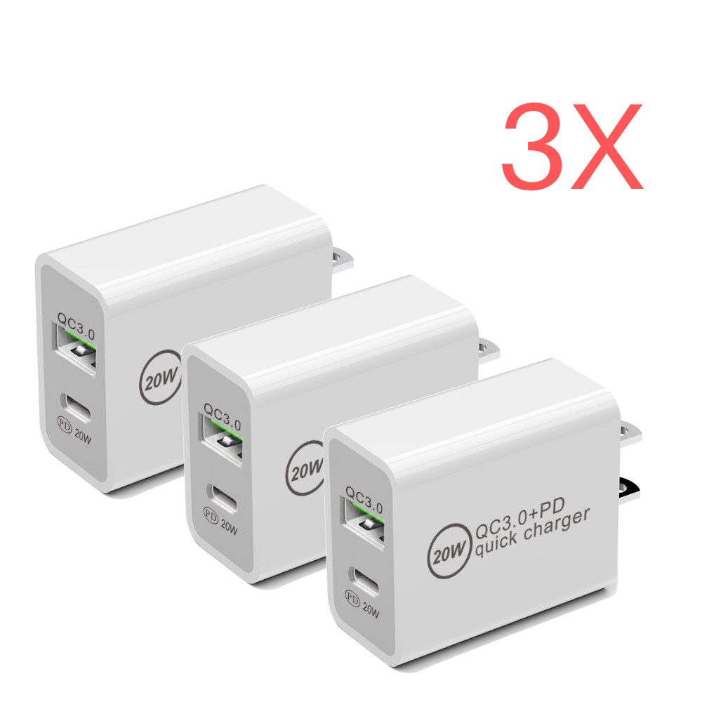 3X 20W PD Fast Charger USB C To Type C Cable Power Adapter For iPad Pro/Air LOT