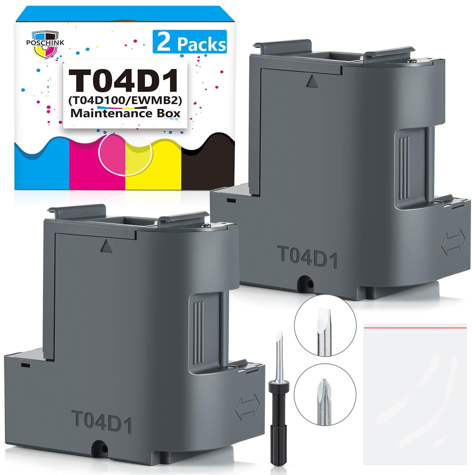 Poschink T04D1 T04D100 Ink Maintenance Box for ET15000 ET3750 ET3760 WF2860 E...