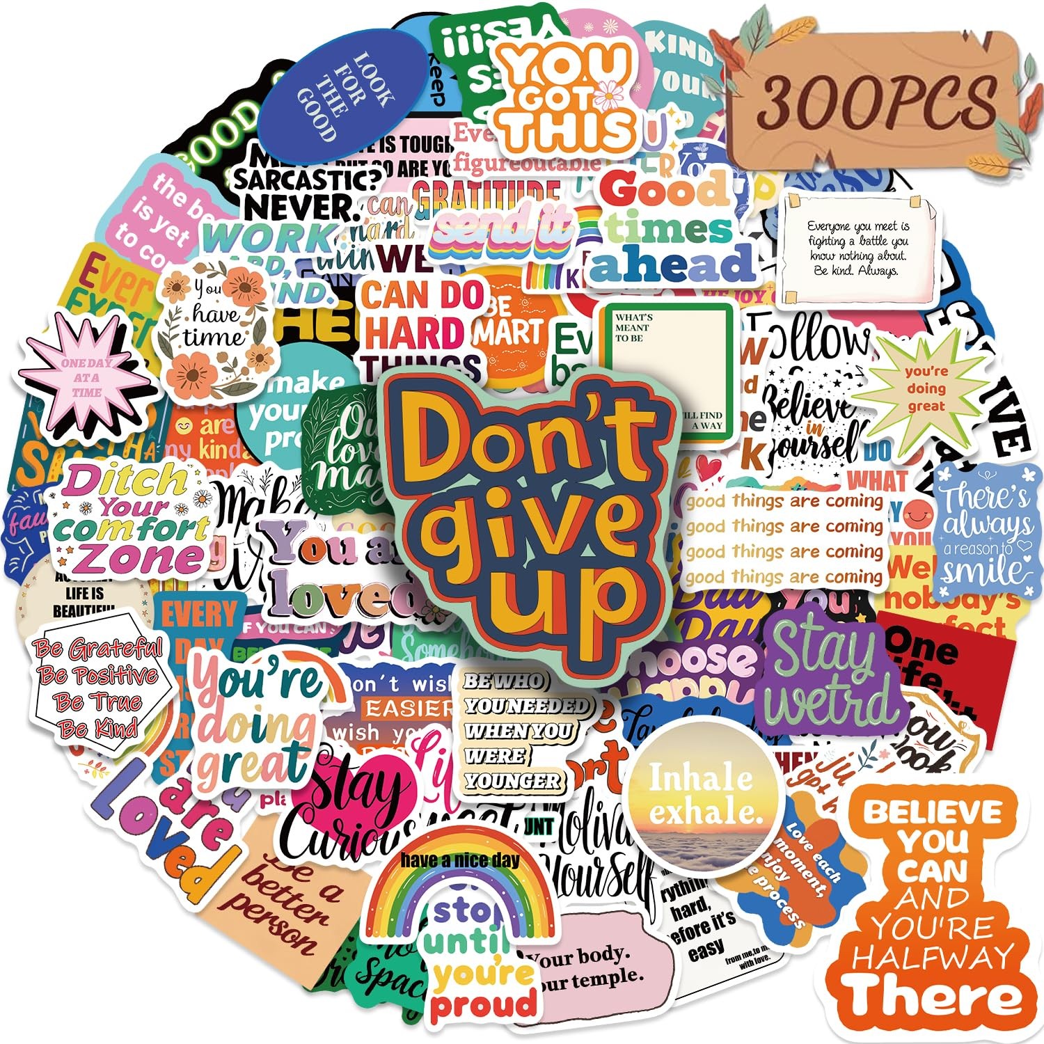 300PCS Motivational Sticker, Inspirational Words Stickers for Teens 300pcs
