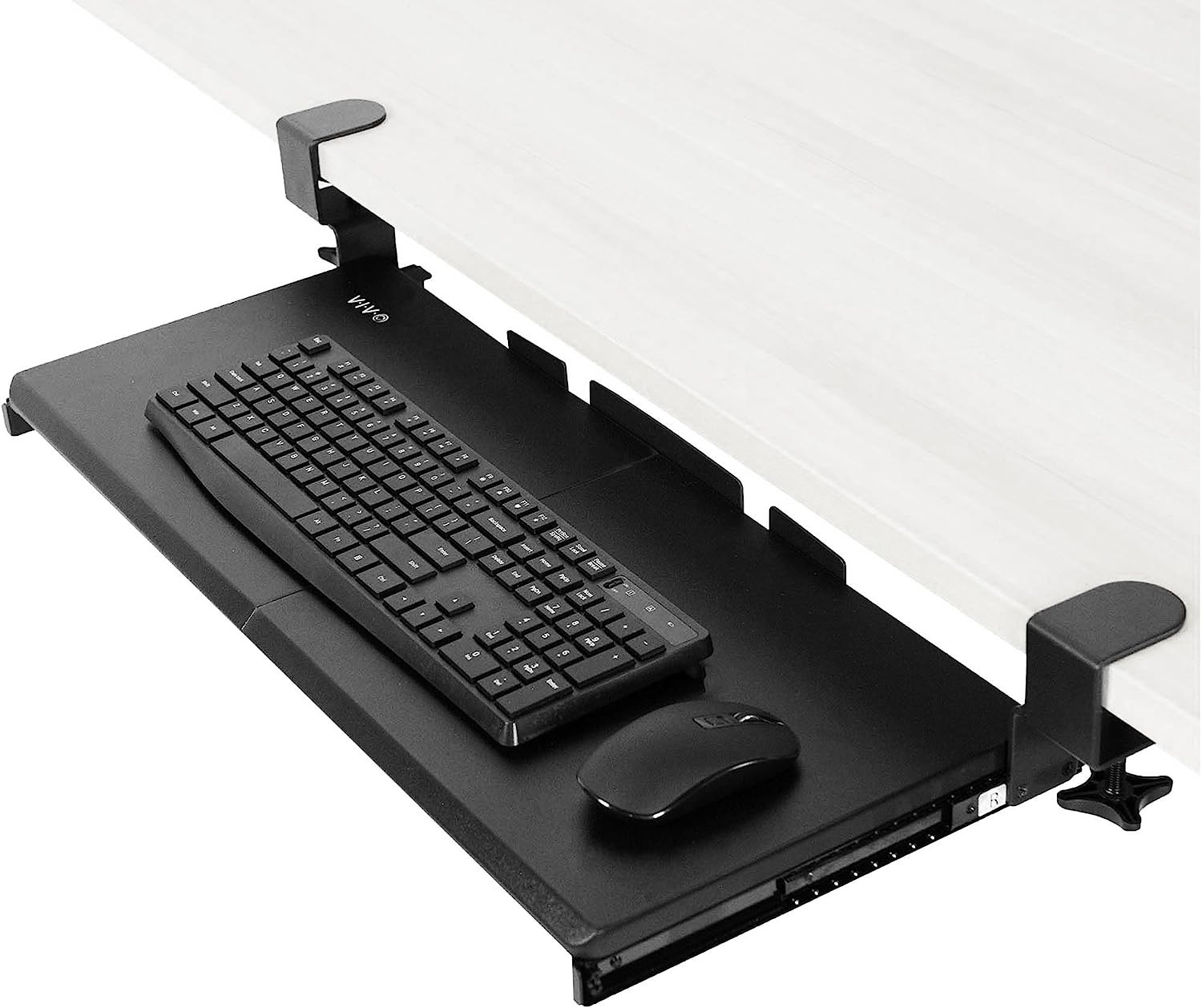 Black Clamp-On 27 X 11 in Keyboard Tray, MOUNT-KB05E