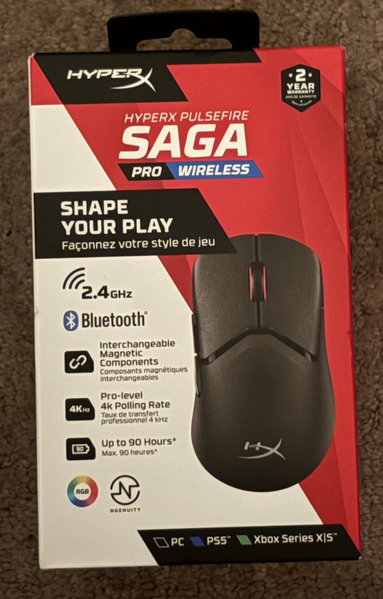 NEW In Factory BOX HyperX Pulsefire Saga Pro Wireless Gaming Mouse HXMS241