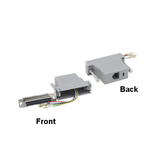 KNTK DB25 25Pin Female to RJ12 Female Adapter Modular Serial Device/PC Telephone
