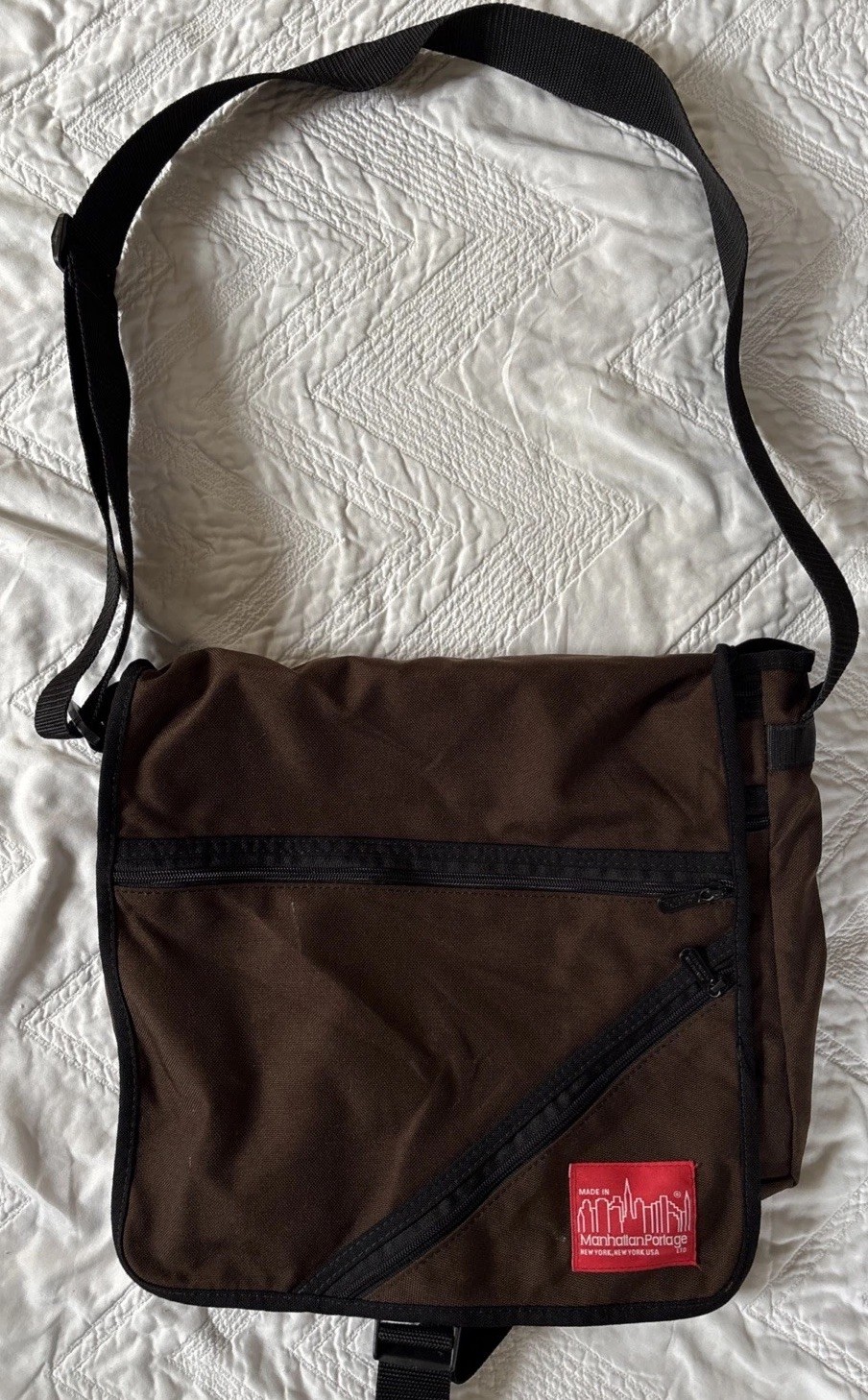 Manhattan Portage Computer Bag Crossbody Messenger Brown