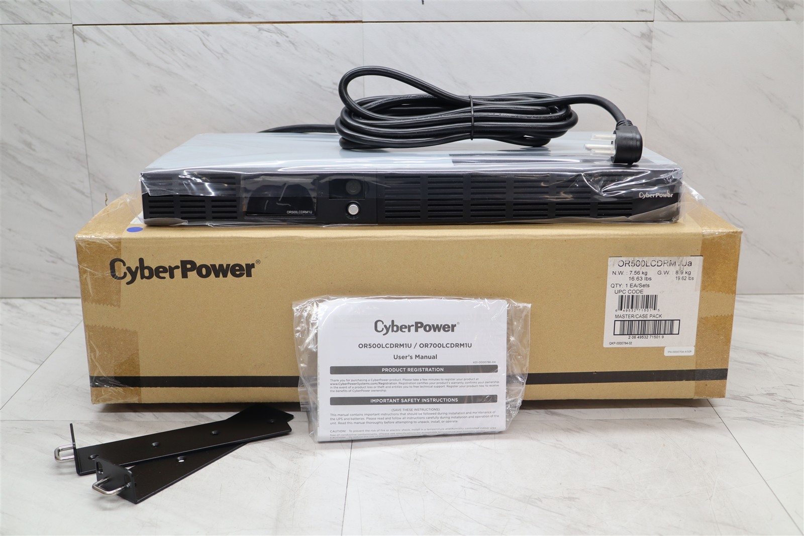 NEW CyberPower Smart App Intelligent LCD 500VA 300W 6-Outlet 1U Rack UPS