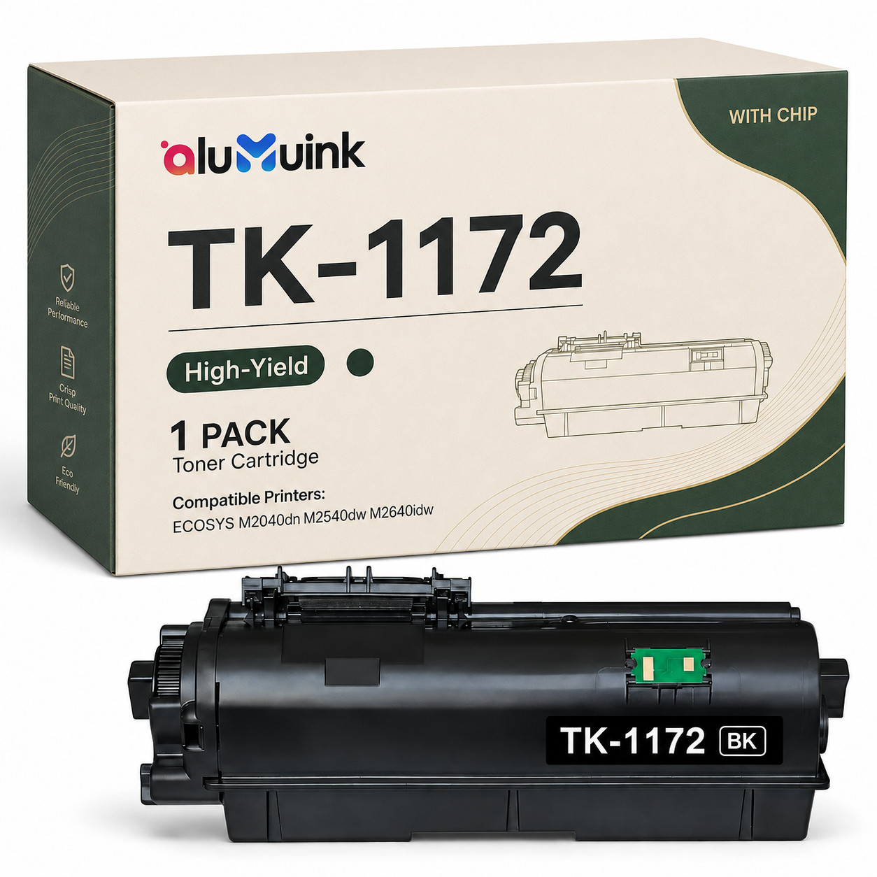 TK-1172  High Yield Toner Cartridge Replacement for M2640idw M2040dn, M2540d