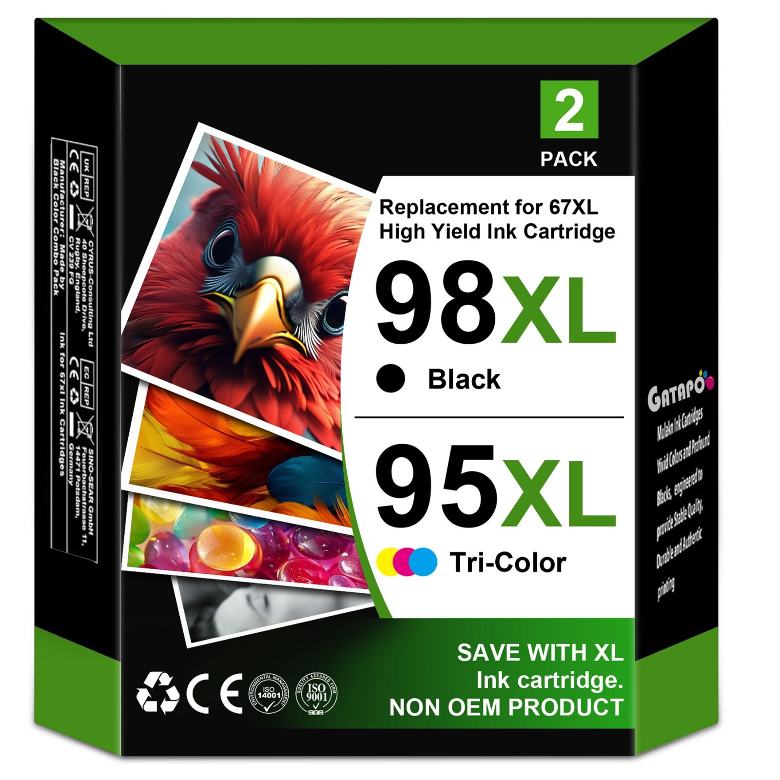 High Yield 98XL 95XL Ink Cartridge Compatible for DeskJet 9800 6620 6840